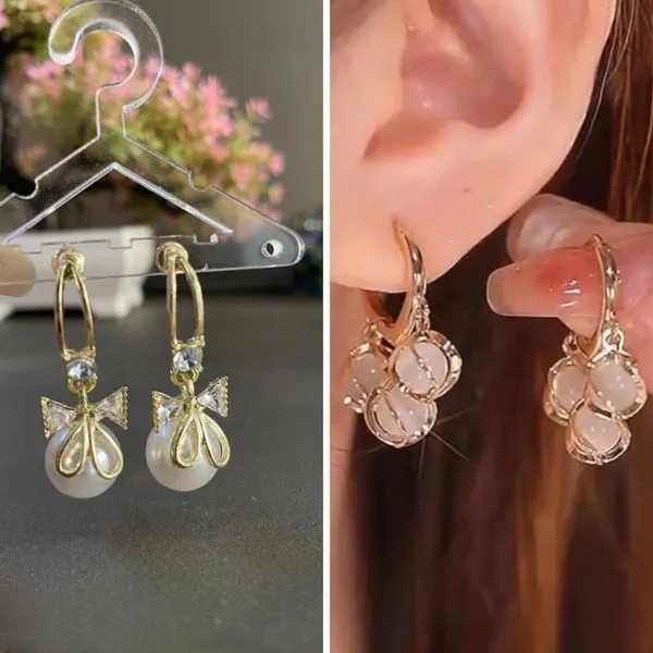White_&_Gold_Alloy_Earring_Set_&_Drops_&_Danglers_For_Women