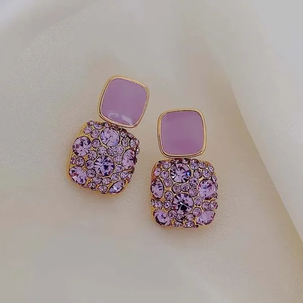 White_&_Gold_&_Purple_Alloy_Earring_Set_&_Drops_&_Danglers_For_Women