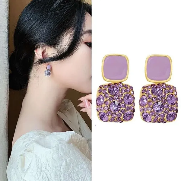 Gold_&_White_&_Purple_Alloy_Earring_Set_&_Drops_&_Danglers_For_Women