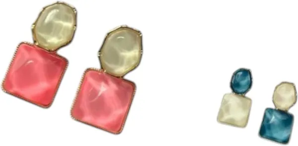 Gold_&_White_&_Blue_Alloy_Stud_Earring_For_Women