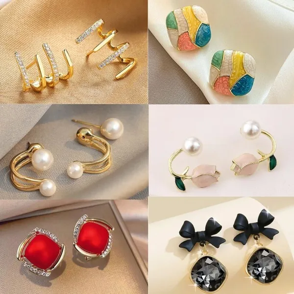 Multicolor_Alloy_Cuff_Earring_&_Clip-on_Earring_&_Earring_Set_&_Stud_Earring_&_Drops_&_Danglers_For_Women