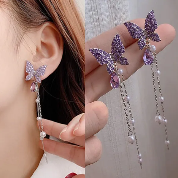 Black_&_White_&_Purple_Alloy_Drops_&_Danglers_For_Women