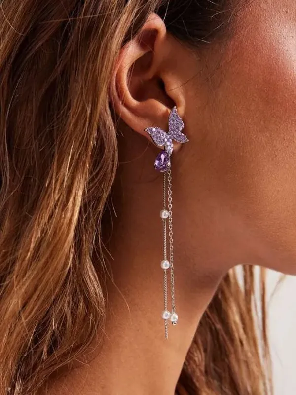 Purple_&_Black_Alloy_Drops_&_Danglers_&_Earring_Set_For_Women
