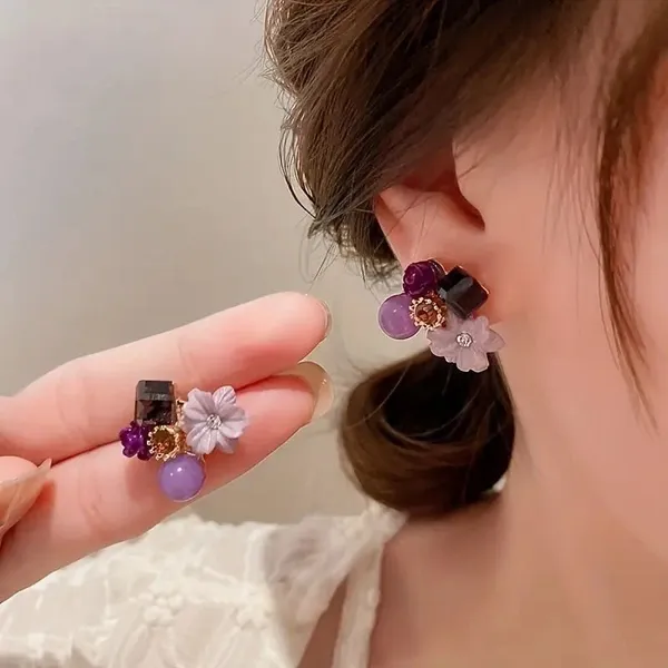 Purple_&_Black_Alloy_Drops_&_Danglers_&_Earring_Set_For_Women