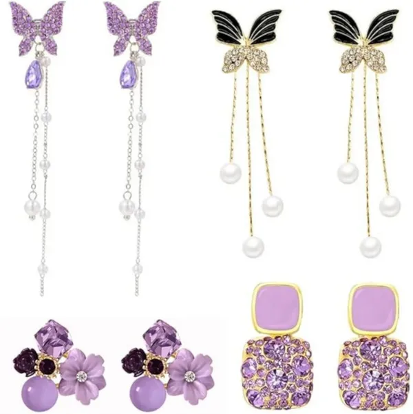 Purple_&_Black_Alloy_Drops_&_Danglers_&_Earring_Set_For_Women