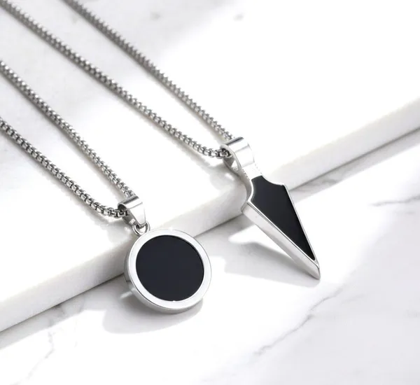 Silver_&_Black_Alloy_Locket_Set_For__Men