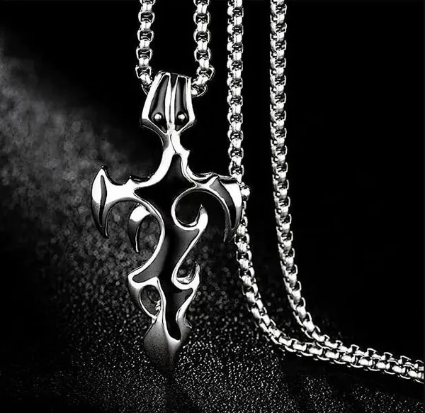 Silver_&_Black_Alloy_Locket_Set_For__Men