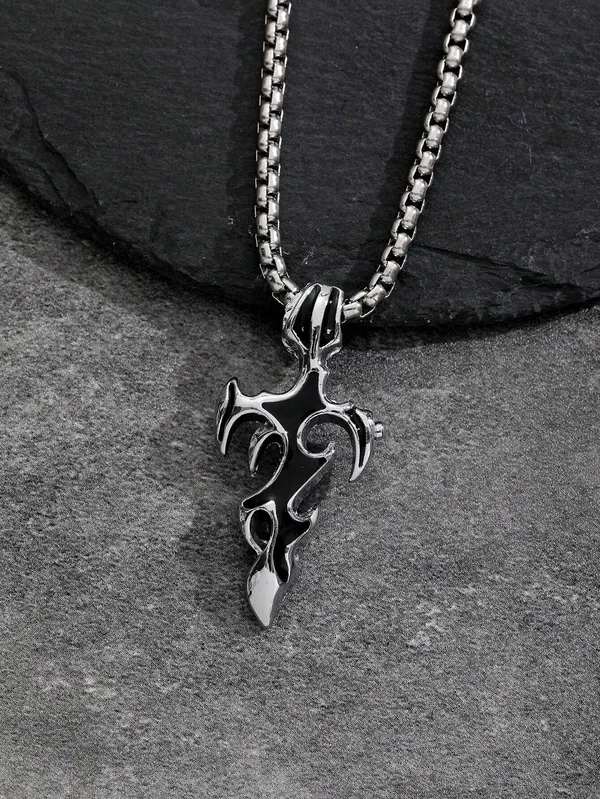 Silver_&_Black_Alloy_Locket_Set_For__Men