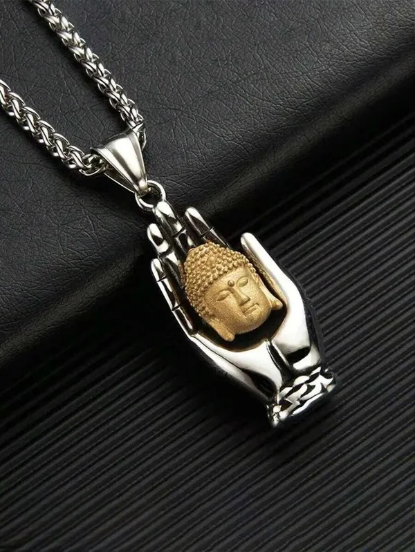 Silver_And_Gold_Alloy_Pendant_Set_For_Men