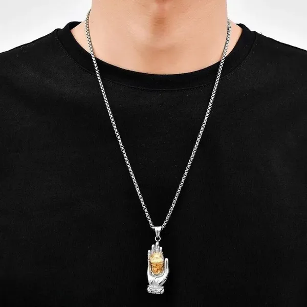 Silver_And_Gold_Alloy_Pendant_Set_For_Men