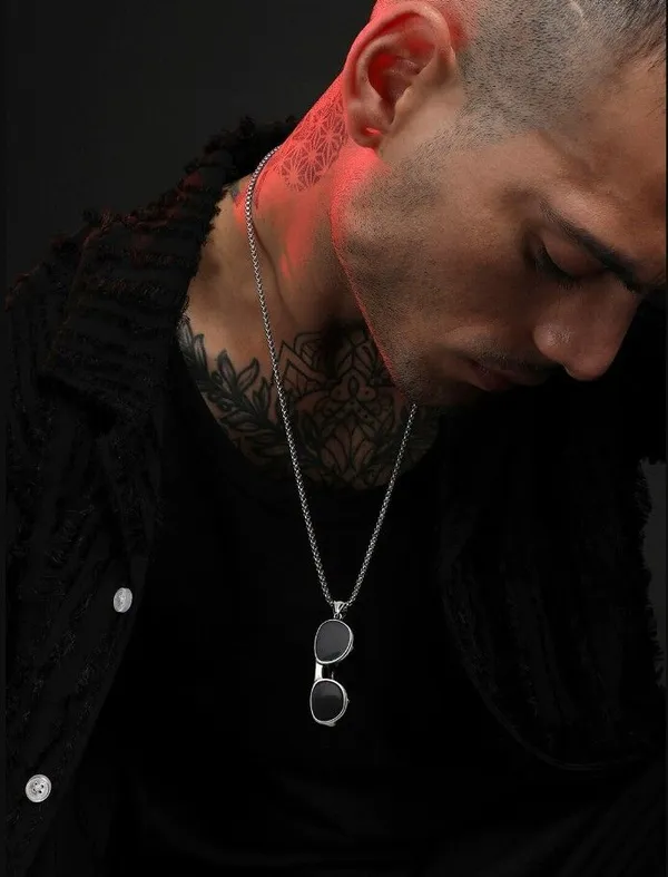 Silver_&_Black_Alloy_Locket_Set_For__Men
