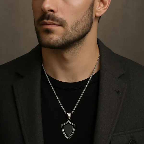 Silver_And_Black_Alloy_Locket_For_Men