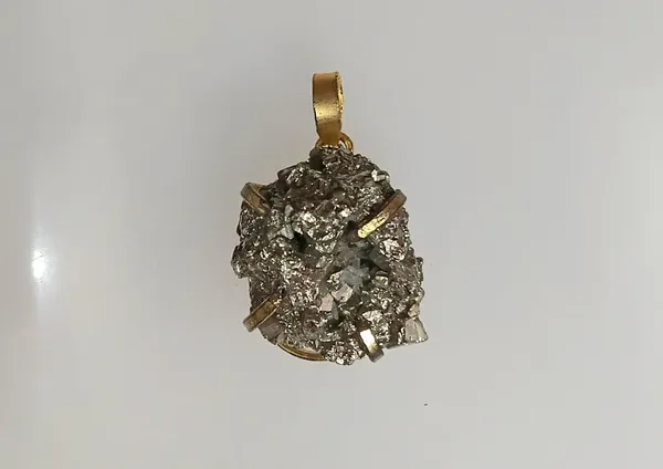 Grey_Natural_Pyrite_Crystal_Pendant_Gold-Plated_Bail_Raw_Mineral_Jewelry