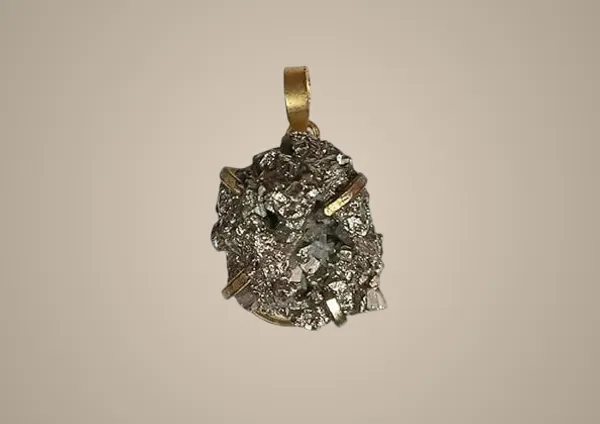 Grey_Natural_Pyrite_Crystal_Pendant_Gold-Plated_Bail_Raw_Mineral_Jewelry