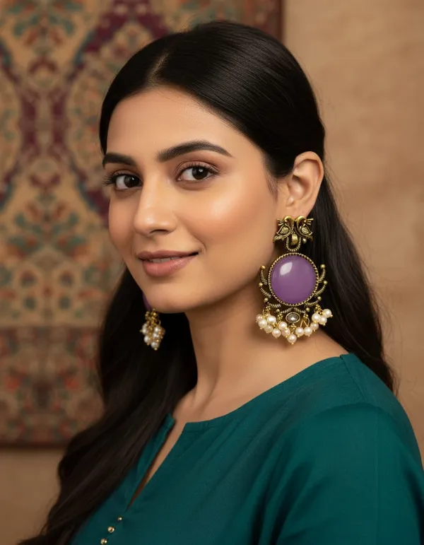 Purple_Metal_With_Stone_And_Pearl_Chandbali_Earrings_For_Women