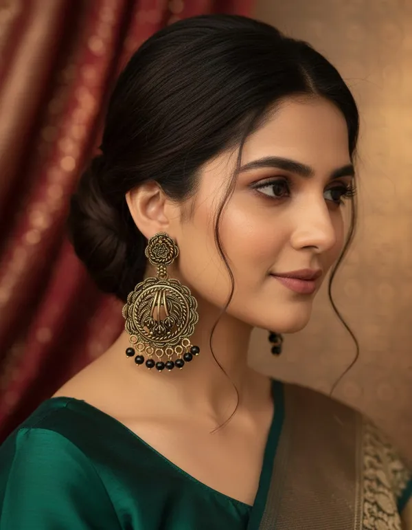 Antique_Gold_Metal_Chandelier_Earrings_For_Women