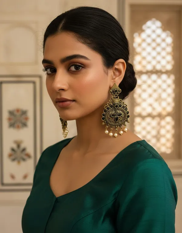 Gold_Toned_Oxidized_Metal_With_Pearl_Chandbali_Earrings_For_Women