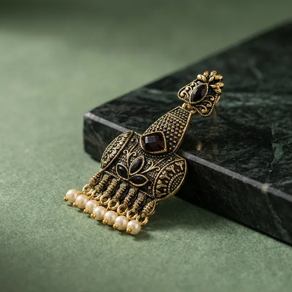 Antique_Gold_Gold_Plated_Metal_With_Pearl_Jhumka_Earrings_For_Women