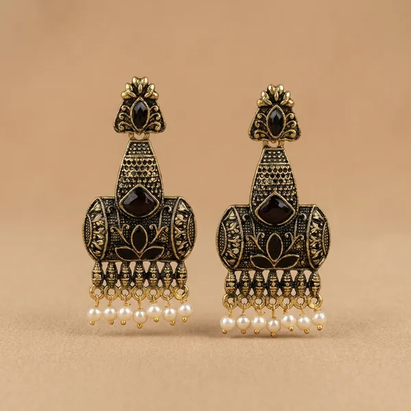 Antique_Gold_Gold_Plated_Metal_With_Pearl_Jhumka_Earrings_For_Women