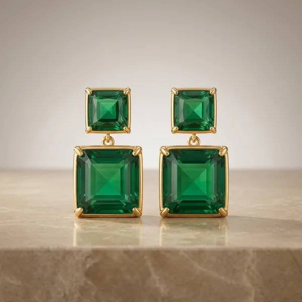 Green_And_Gold_Turquoise_Stone_Drop_Earrings_For_Women