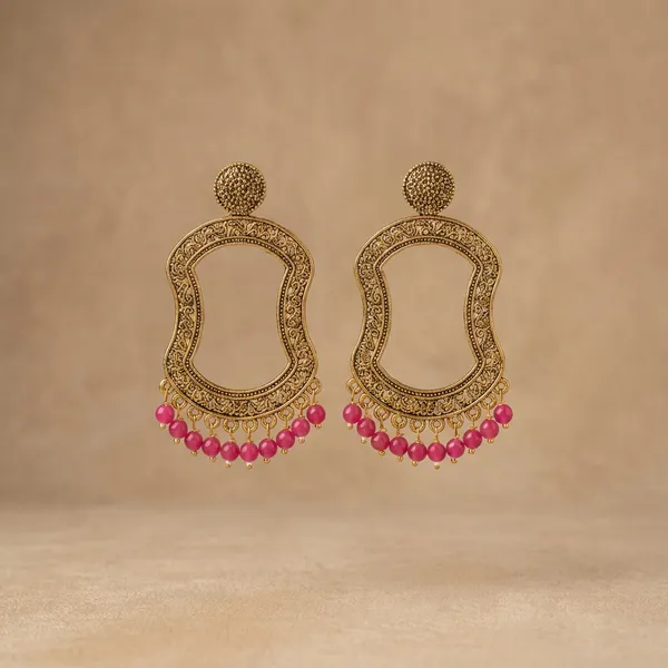 Maroon_And_Golden_Kundan_Pearl_Green_Stone_Chandbali_Earrings_For_Women