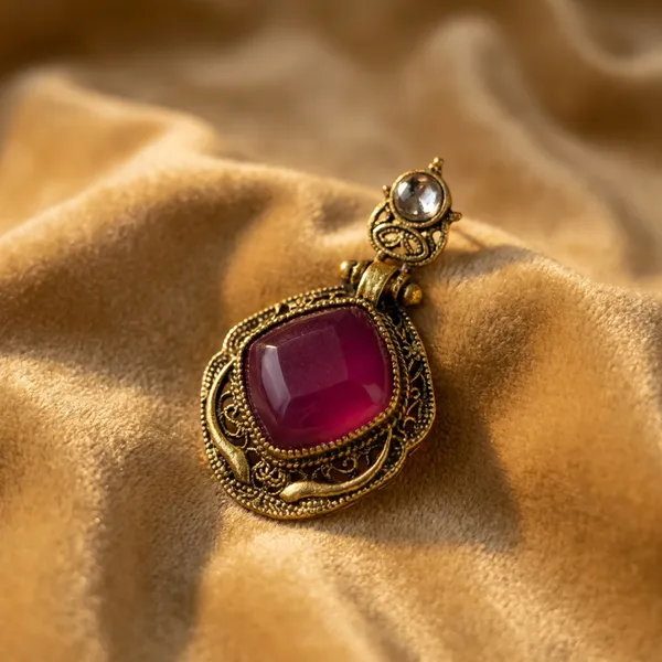 Royal_Purple_Antique_Gold_Tone_Metal_With_Purple_Gemstone_Dangler_Earrings_For_Women