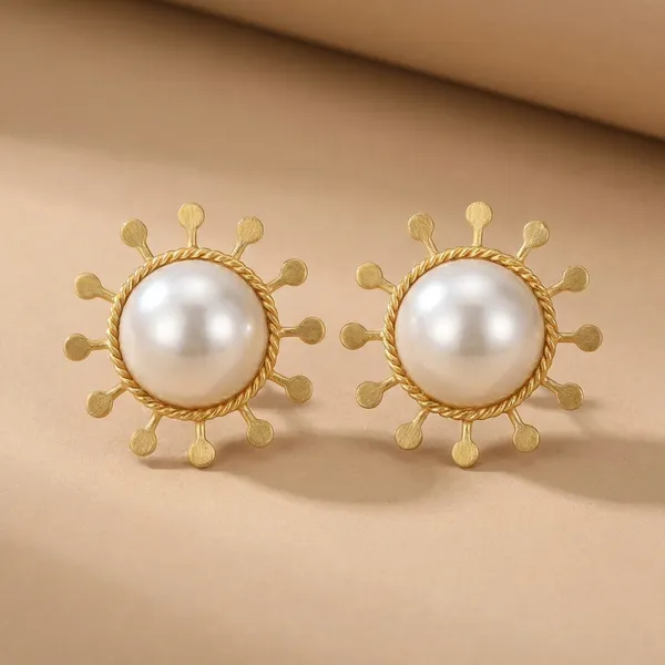 Gold_Toned_Pearl_Pearl_Gold_Toned_Metal_Statement_Earrings_For_Women