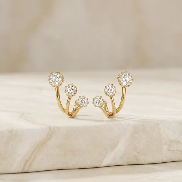 Gold_Toned_Metal_Huggie_Earrings_For_Women