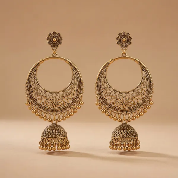 Gold_Toned_Metal_With_Pearl_Jhumka_Earrings_For_Women