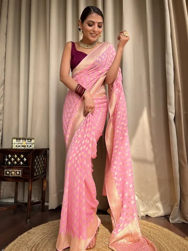 Rudr_Venture_Digital_Print_Banarasi_Silk_Blend_Saree_(Pink)