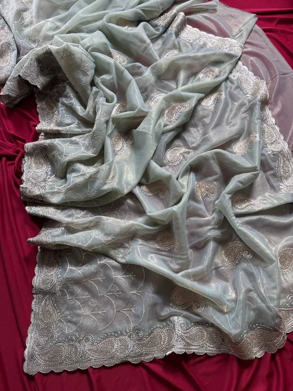 Designer_Solid_Color_Tissue_Silk_Saree_with_Heavy_Embroidery_Work_Blouse_For_Women