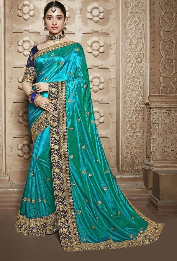 Green_and_Rama_Embroidered_Saree_for_Women