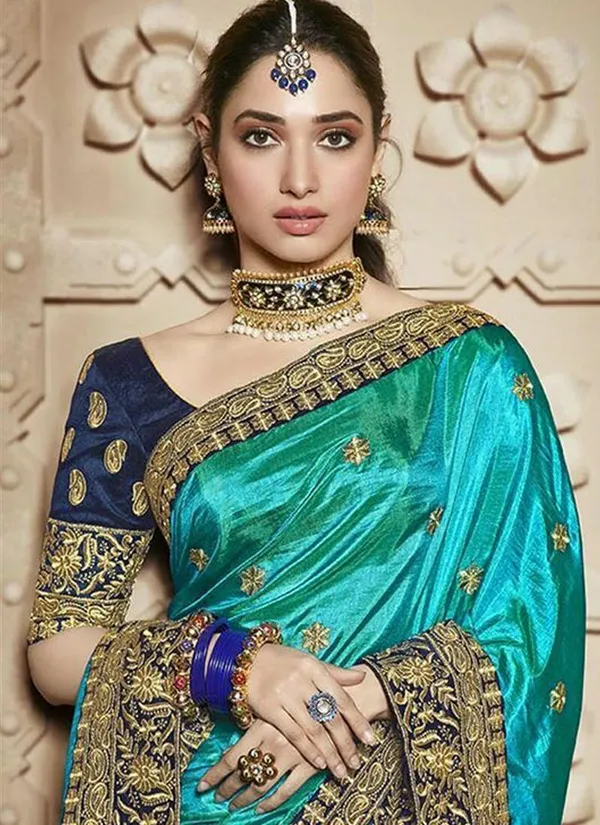 Green_and_Rama_Embroidered_Saree_for_Women