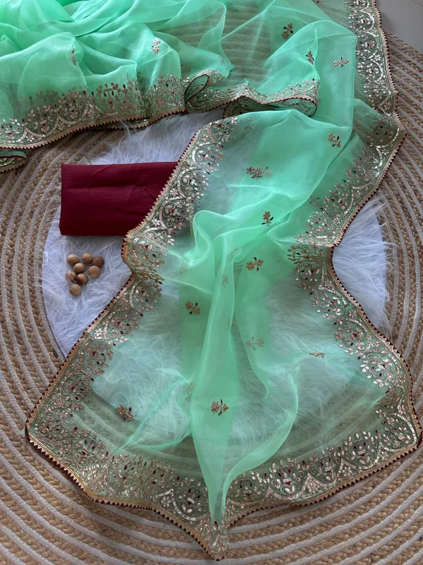 Parrot_Heavy_Silver_Embroidery_Work_Saree_with_Full_Silver_Stone_Work__For_Women