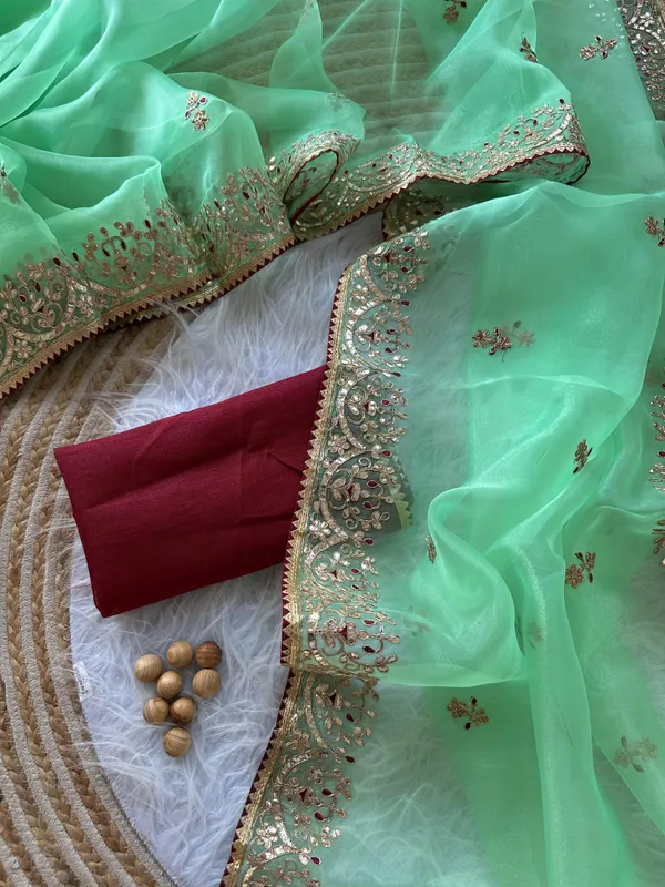 Parrot_Heavy_Silver_Embroidery_Work_Saree_with_Full_Silver_Stone_Work__For_Women