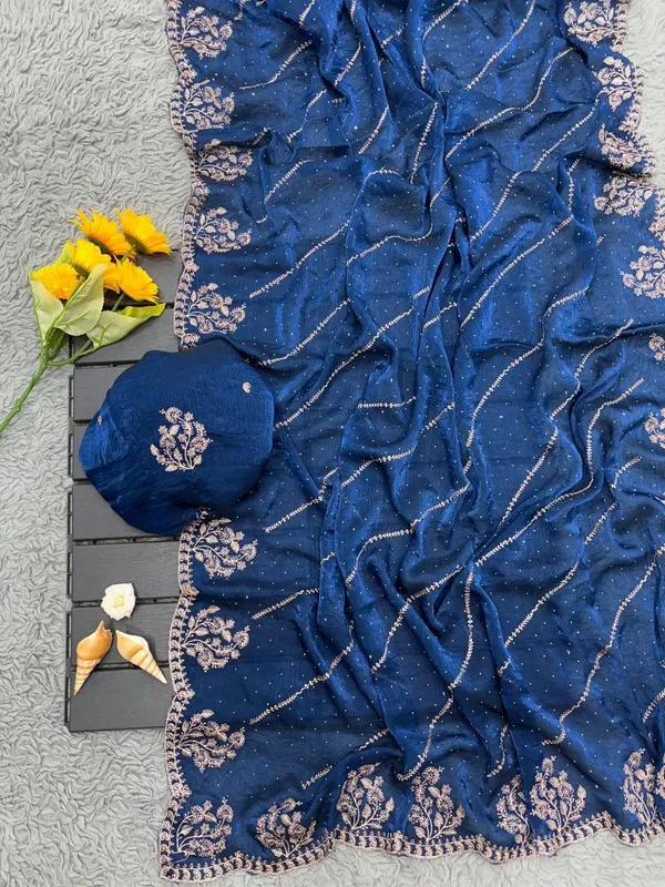 Navy_Blue_Heavy_Silver_Embroidery_Work_Saree_with_Full_Silver_Stone_Work__For_Women