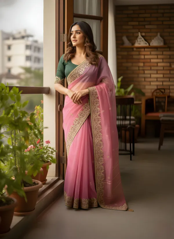 Pink_Heavy_Silver_Embroidery_Work_Saree_with_Full_Silver_Stone_Work__For_Women
