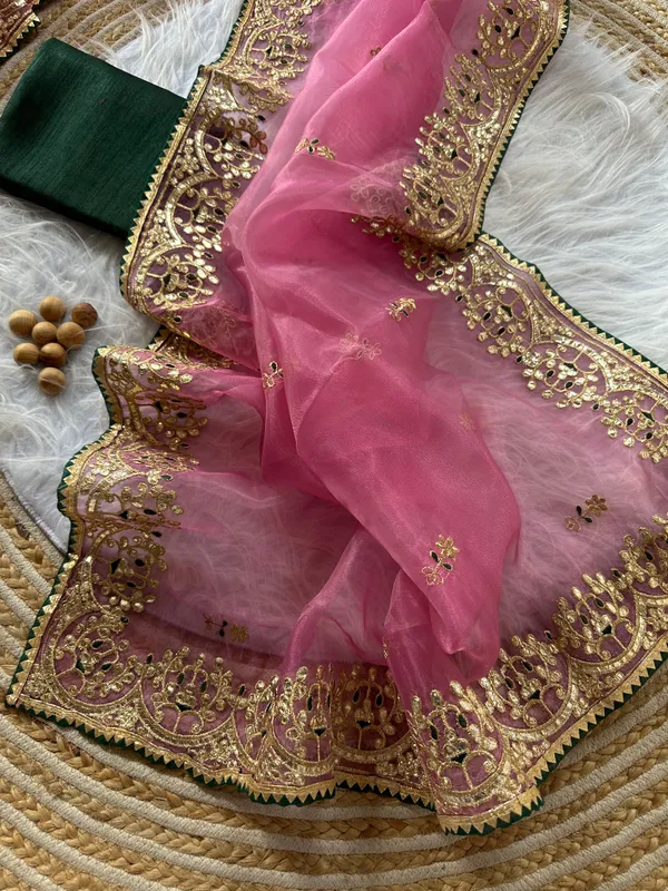 Pink_Heavy_Silver_Embroidery_Work_Saree_with_Full_Silver_Stone_Work__For_Women