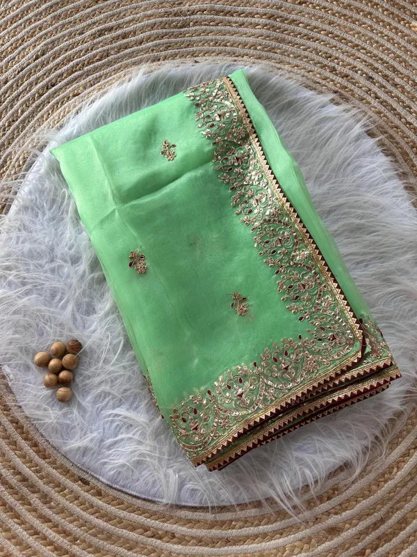 Parrot_Heavy_Silver_Embroidery_Work_Saree_with_Full_Silver_Stone_Work__For_Women
