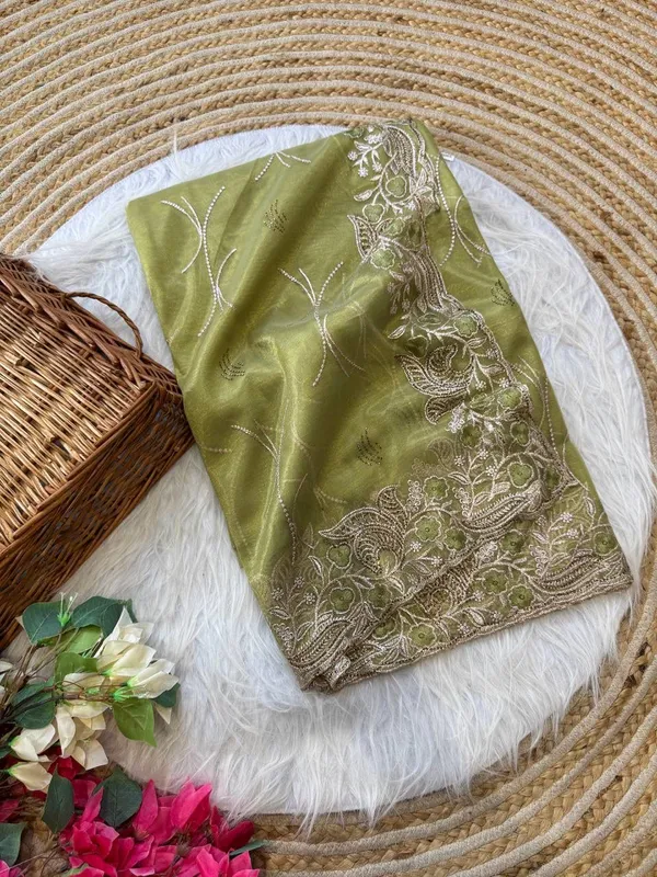 Mehndi_Heavy_Silver_Embroidery_Work_Saree_with_Full_Silver_Stone_Work__For_Women