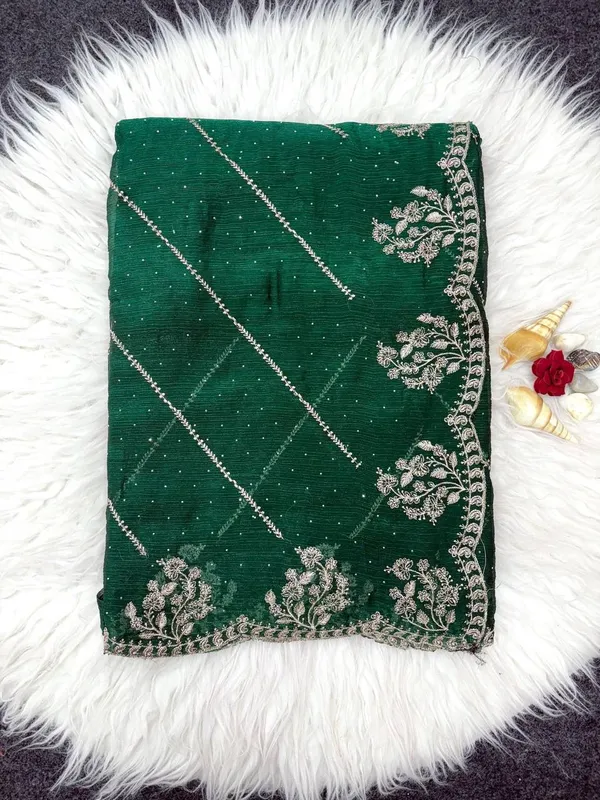 Green_Heavy_Silver_Embroidery_Work_Saree_with_Full_Silver_Stone_Work__For_Women