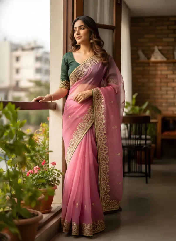 Pink_Heavy_Silver_Embroidery_Work_Saree_with_Full_Silver_Stone_Work__For_Women