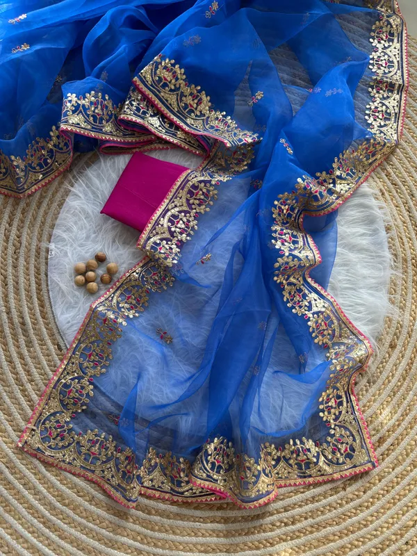 Blue_Heavy_Silver_Embroidery_Work_Saree_with_Full_Silver_Stone_Work__For_Women