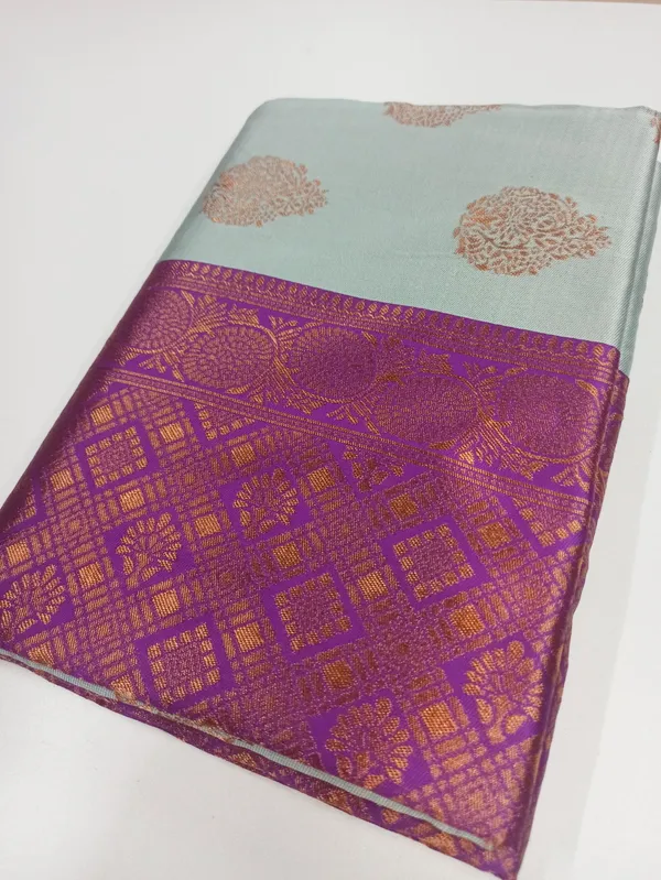 KRIYANSH_Self_Design_Kanjivaram_Jacquard,_Art_Silk_Saree_Light_Blue