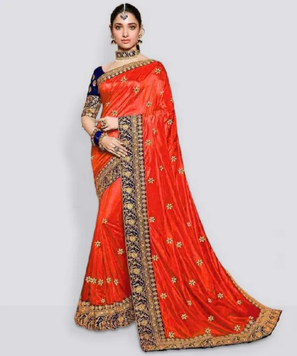 Orange_Embroidered_Bollywood_Silk_Blend_Saree_For_Women