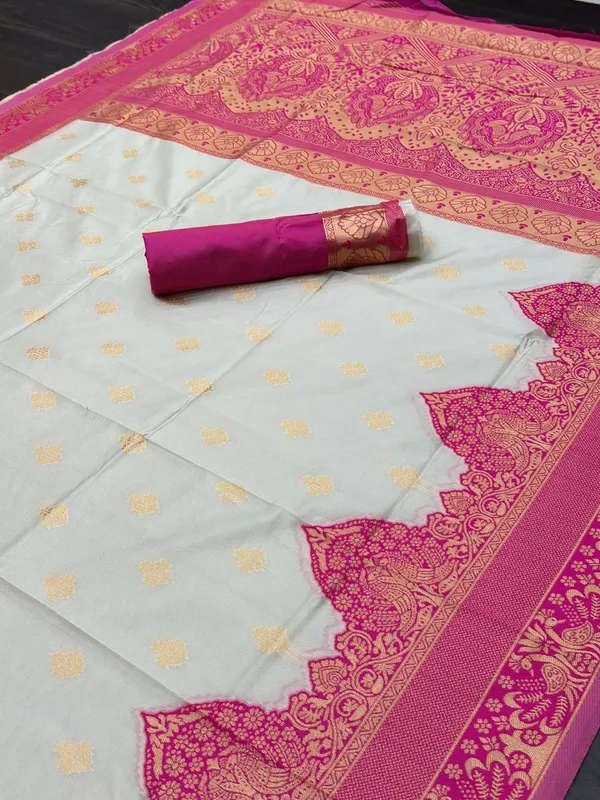 THE_PRIVATE_LABLE_Printed_Banarasi_Silk_Blend_Saree_Multicolor