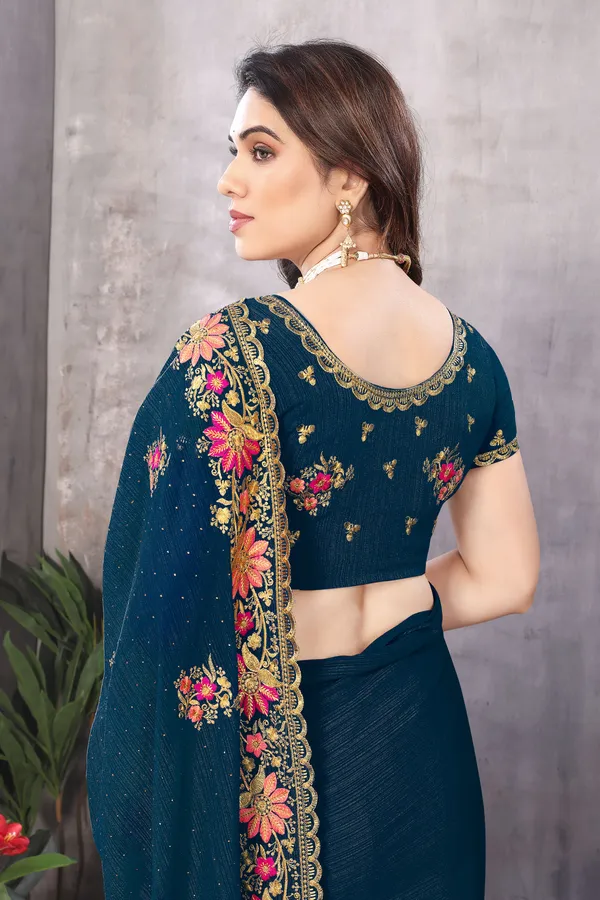 Firozi_Embroidered_Bollywood_Saree_For_Women