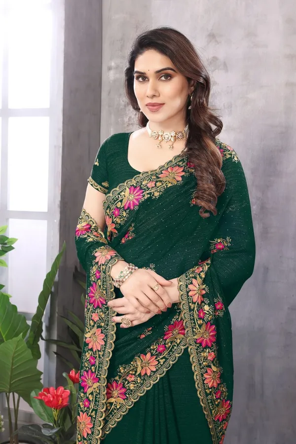 Green_Embroidered_Bollywood_Saree_For_Women
