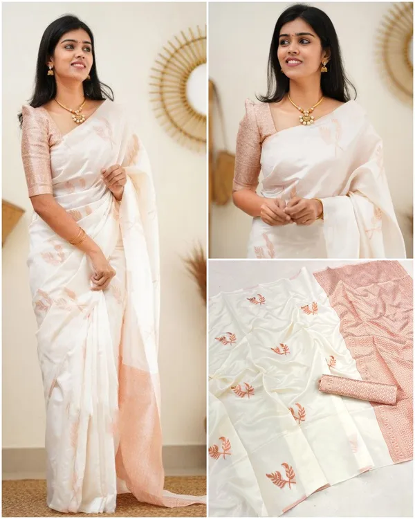 BHADANI_FASHION_Solid/Plain_Kanjivaram_Jacquard_Saree_(White)