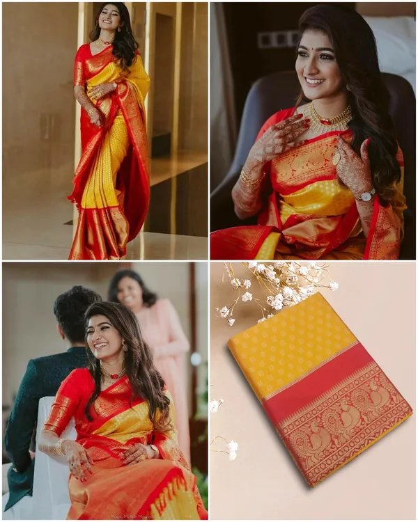 Dharmavaram_Pure_Silk_Jacquard_Saree_with_Temple_Border_&_Floral_Design_(Red_&_Yellow)